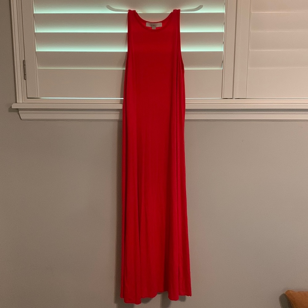 XS loft maxi dress: coral/red. Worn once